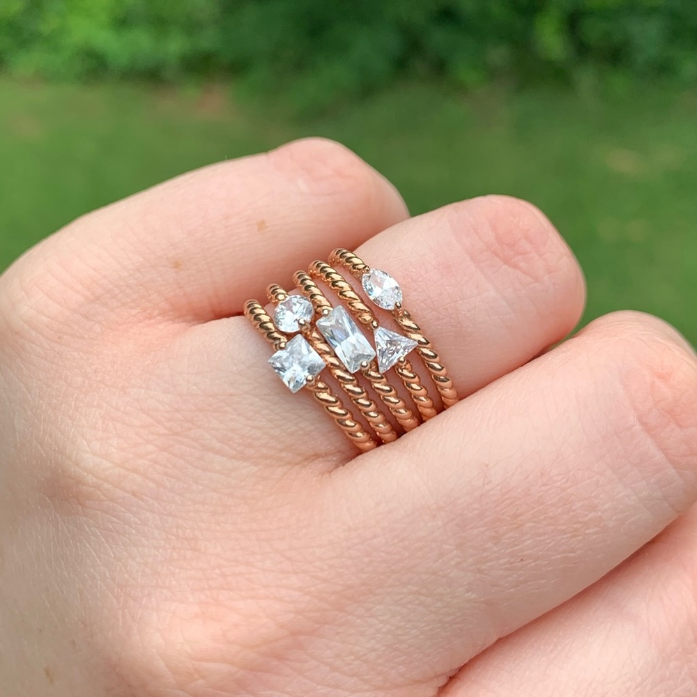 5-band Rhinestone Shape Rings - Picture 16 of 16